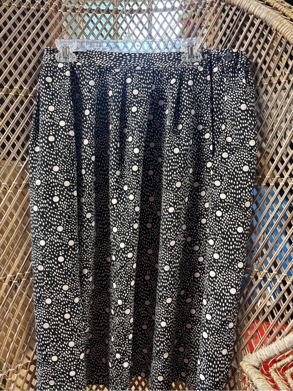 Alfred Dunner Black and White Polka Dot Midi Skirt